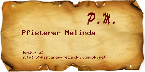 Pfisterer Melinda névjegykártya