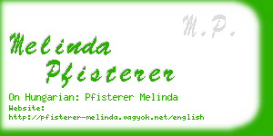 melinda pfisterer business card